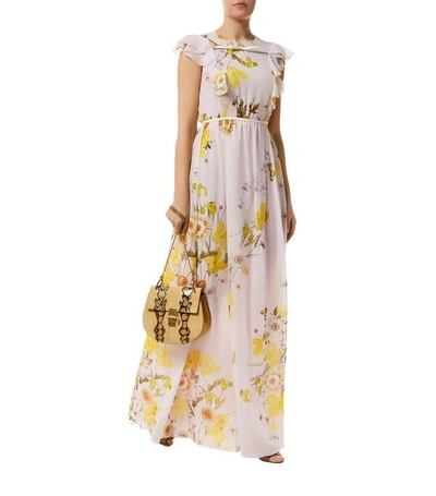 Shop Giambattista Valli Frill Sleeve Floral Gown