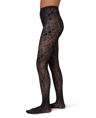 Swedish Stockings Rosa Lace Tights In Black