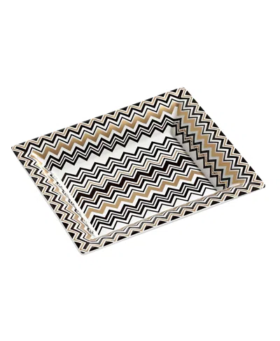 Missoni Zig Zag Rectangular Large Tray In Luxury Box In Multi