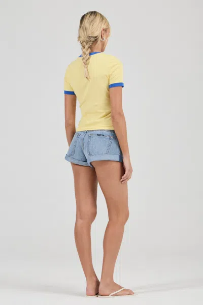 Rolla's Jeans Us Script Ringer Tee In Yellow