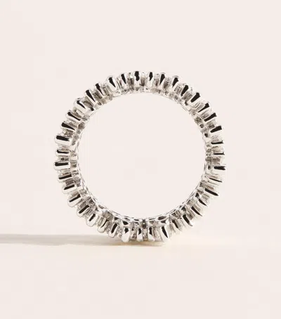 Suzanne Kalan White Gold And Diamond Classic Short Stack Eternity Ring In White