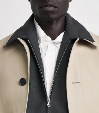 Auralee Wool Jacket Elastic Cuffs Point Collar In Gray