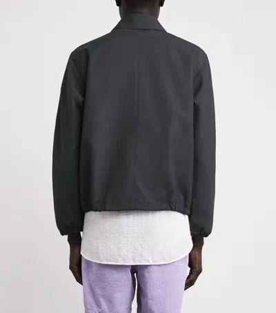Auralee Wool Jacket Elastic Cuffs Point Collar In Gray