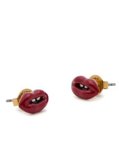 Marc Jacobs Lips Stud Earrings In Gold