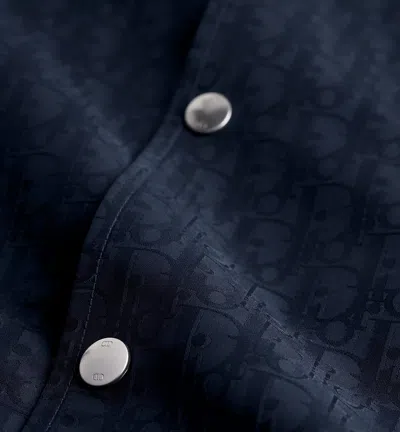 Dior Monogram Button-up Jacket In Blue