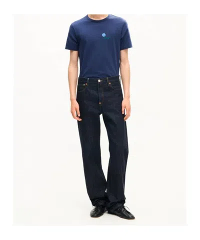 Kenzo Tulip Embroidered Cotton T-shirt In Blue