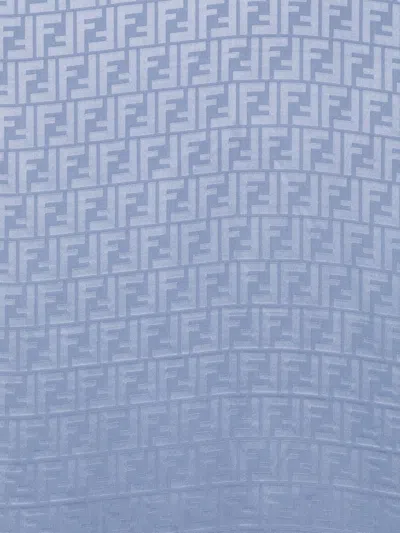 Fendi Ff Silk Stole Rectangular Shape Frayed Edges In Red