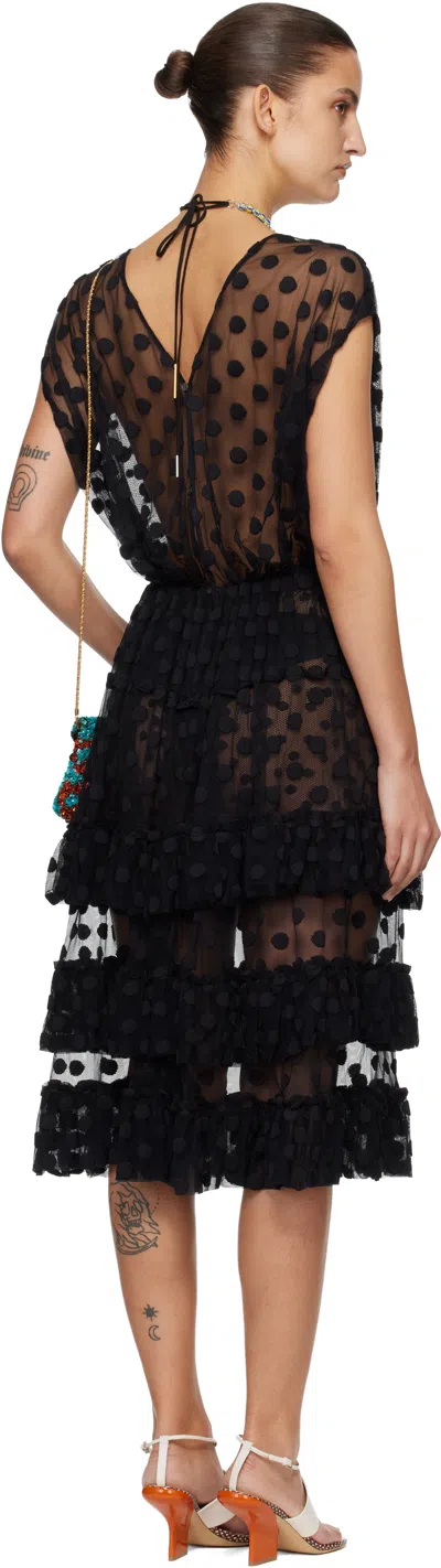 Dries Van Noten Ruffled Polka-dot Cotton-blend Mesh Midi Dress In Multi