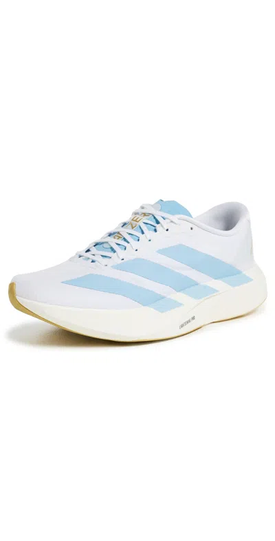 Adidas Originals Womens Adidas Adizero Evo Sl In Ftwr White/clear Blue/matte Gold