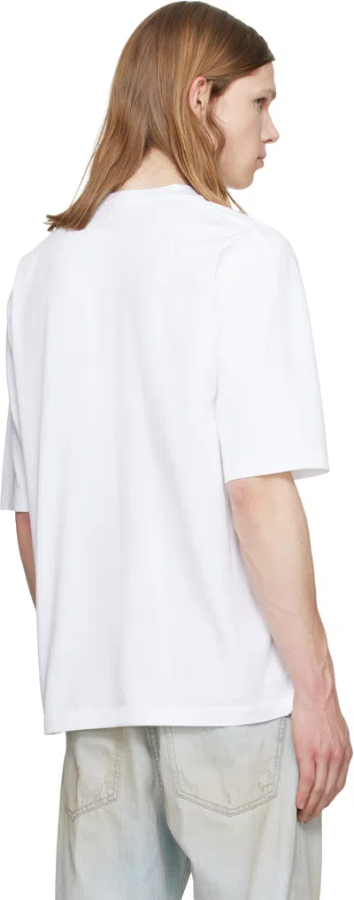 Dsquared2 White T-shirt With Logo Print On The Front In Cotton Man In White