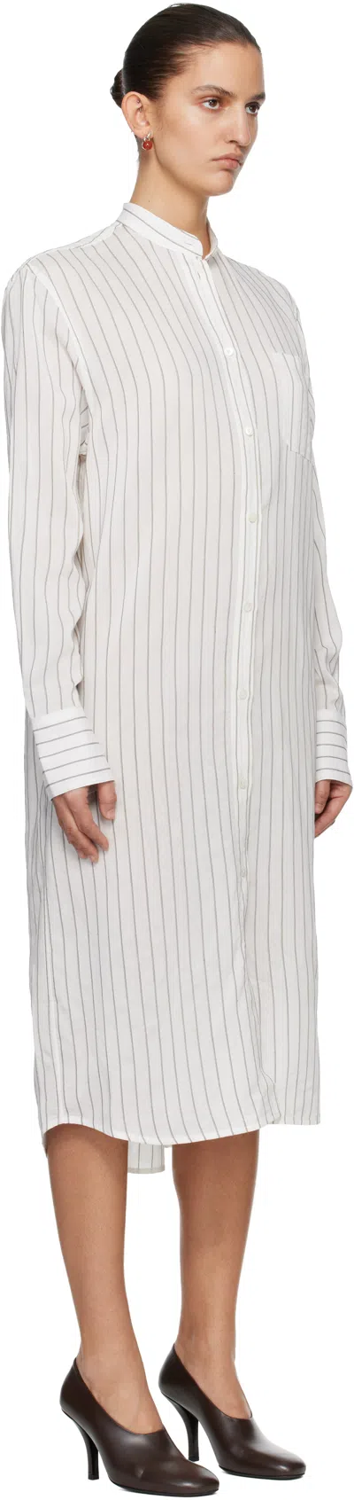 Totême Cotton Silk Summer Tunic Dress In White