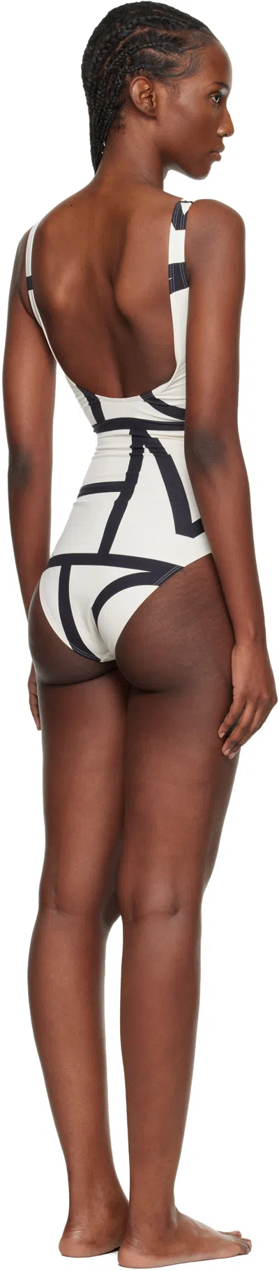 Totême One-piece Swimsuit With Monogram Print In White