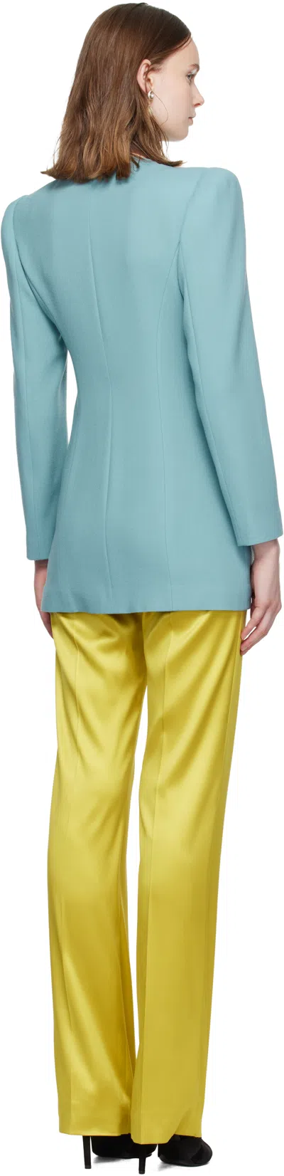 Valentino Light Blue Crispy Light Wool Jacket In Blue