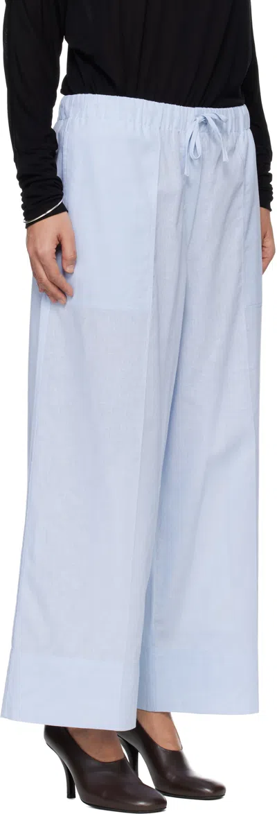 Totême Womens Sky Logo-embroidered Wide-leg Cotton And Linen Trousers In Animal Print