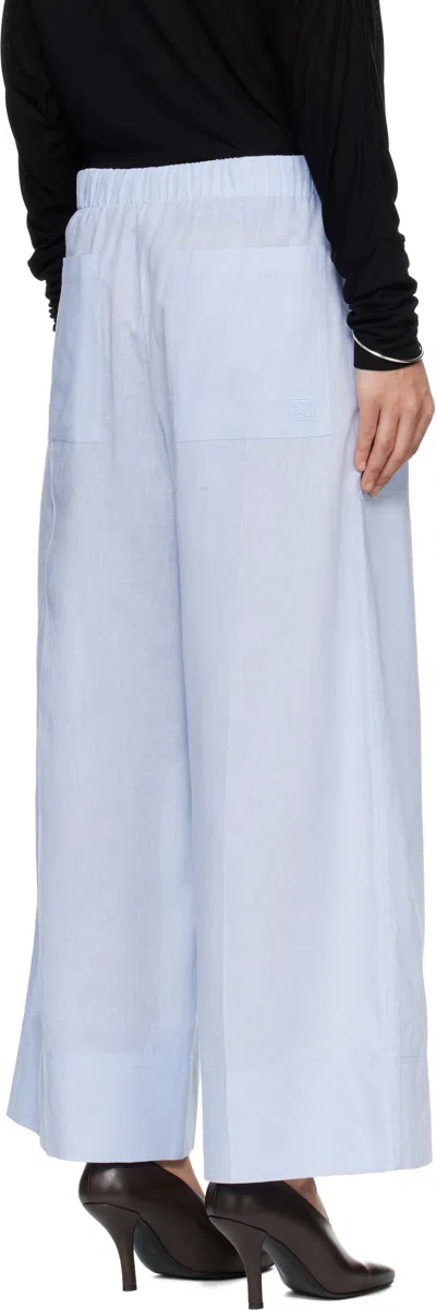 Totême Womens Sky Logo-embroidered Wide-leg Cotton And Linen Trousers In Animal Print