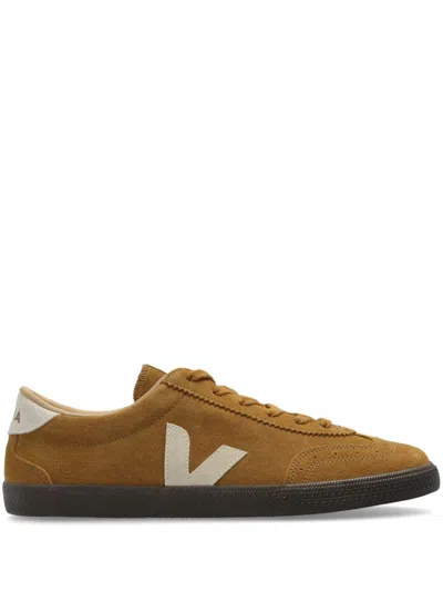 Veja Volley Tent Brown And White Suede Sneakers In Brown