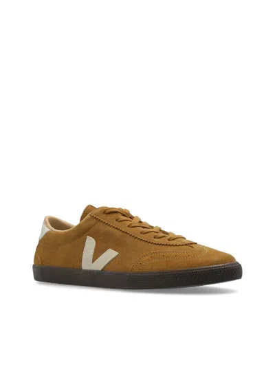 Veja Volley Tent Brown And White Suede Sneakers In Brown