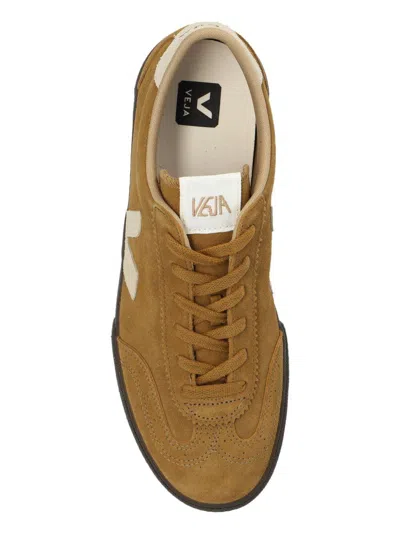 Veja Volley Tent Brown And White Suede Sneakers In Brown