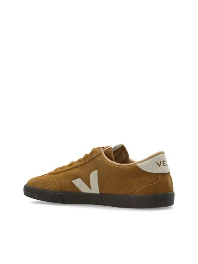 Veja Volley Tent Brown And White Suede Sneakers In Brown