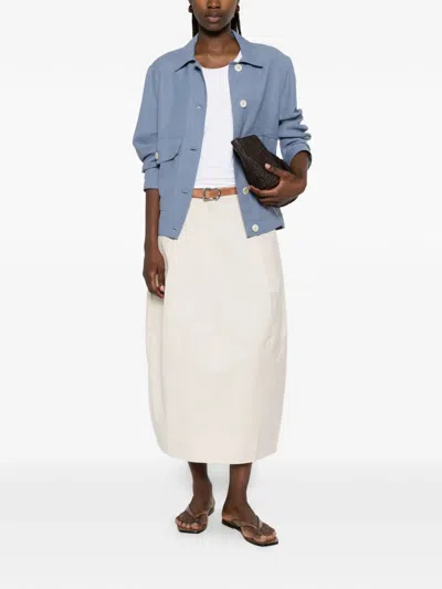 Brunello Cucinelli Button-up Flap-pocket Overshirt In Blue