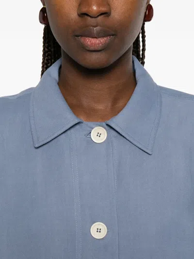 Brunello Cucinelli Button-up Flap-pocket Overshirt In Blue