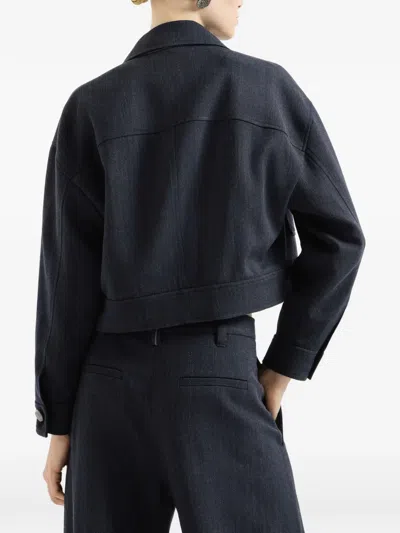 Brunello Cucinelli Wool Jacket In Blue