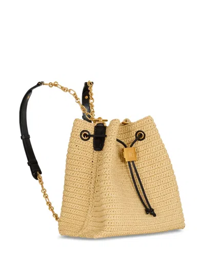 Balmain Pulse Crochet And Leather Backpack In Neutral