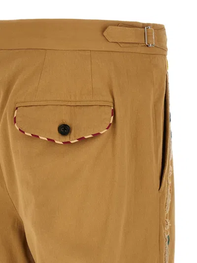 Bode Feather Runner Embroidered Trousers In Orange
