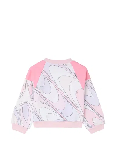 Pucci Junior Onde-print Sweatshirt In Pink
