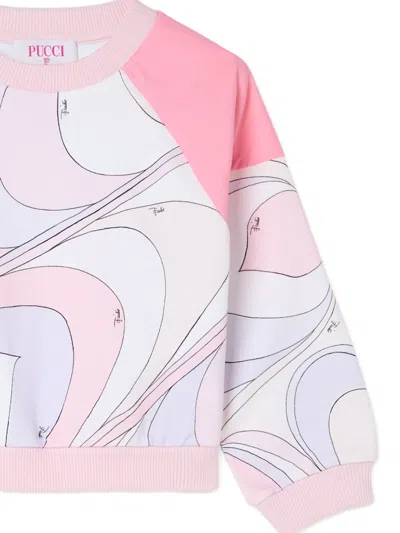 Pucci Junior Onde-print Sweatshirt In Pink