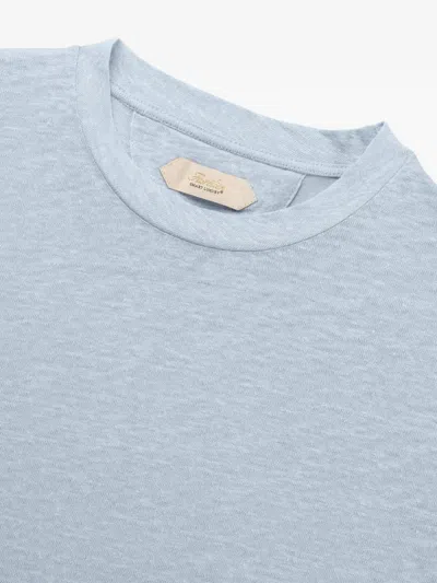 Aurélien Aur1 Solid Cotton T-shirt In Blue