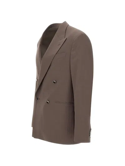 Mood Double-breasted Jacket In Gray