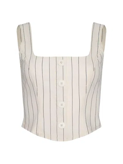 L'agence Saga Button Front Tank In White