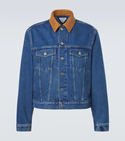 Bottega Veneta Denim Jacket Front Pockets Long Sleeves Collar In Blue