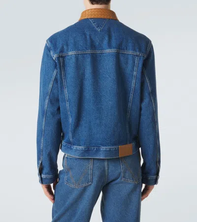 Bottega Veneta Denim Jacket Front Pockets Long Sleeves Collar In Blue
