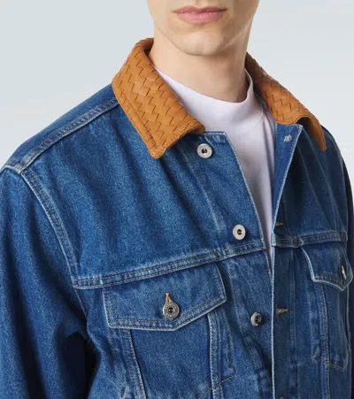 Bottega Veneta Denim Jacket Front Pockets Long Sleeves Collar In Blue
