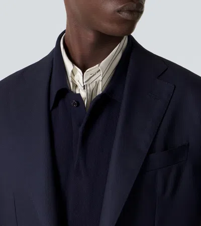 Thom Sweeney Wool Blazer In Blue