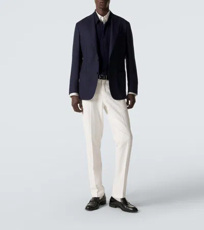 Thom Sweeney Wool Blazer In Blue