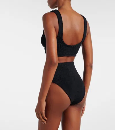 Hunza G Womens Black Nadine Seersucker Bikini Set In Black