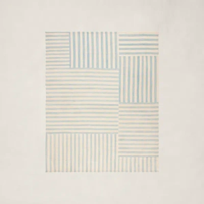 Ralph Lauren Celeste Stripe Patch Rug In Sky In Neutral
