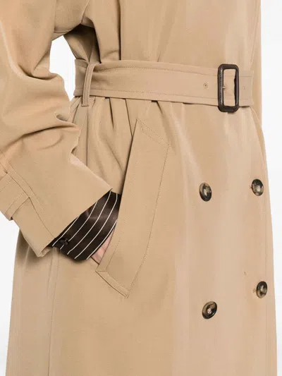 A.p.c. A. P.c. Belted Double-breasted Trench Coat In Neutral
