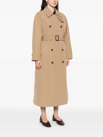 A.p.c. A. P.c. Belted Double-breasted Trench Coat In Neutral