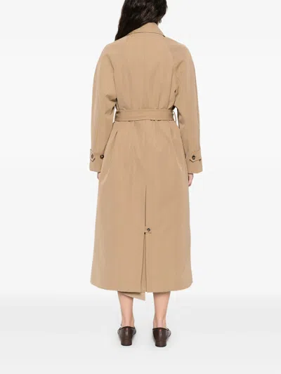 A.p.c. A. P.c. Belted Double-breasted Trench Coat In Neutral