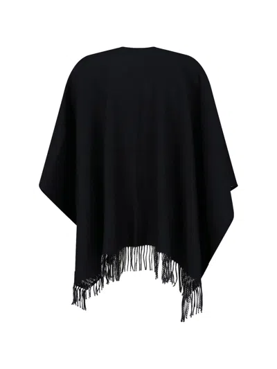 Burberry Wool Reversible Check Cape In Black