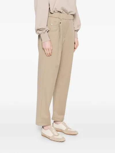 Brunello Cucinelli Pantalone Pull On In Neutral