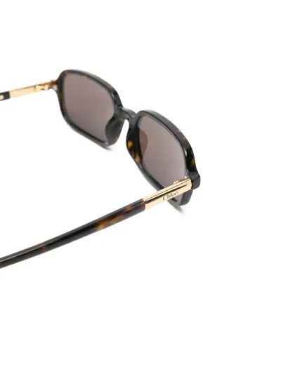Chloé Judy Sunglasses Rectangular Frame Tinted Lenses In Black