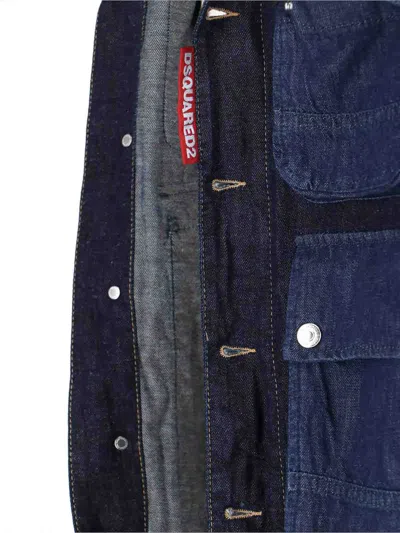 Dsquared2 Denim Cargo Jacket In Blue