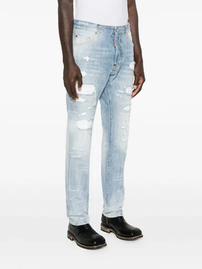Dsquared2 Teddy Distressed Jeans In Blue