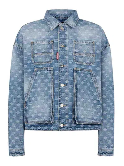 Dsquared2 Logo-embellishment Denim Jacket In Blue