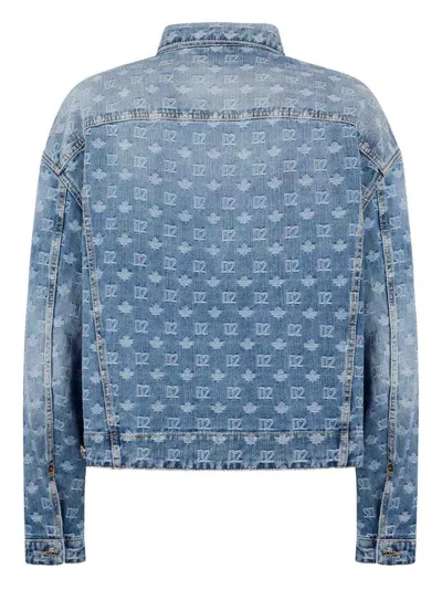 Dsquared2 Logo-embellishment Denim Jacket In Blue